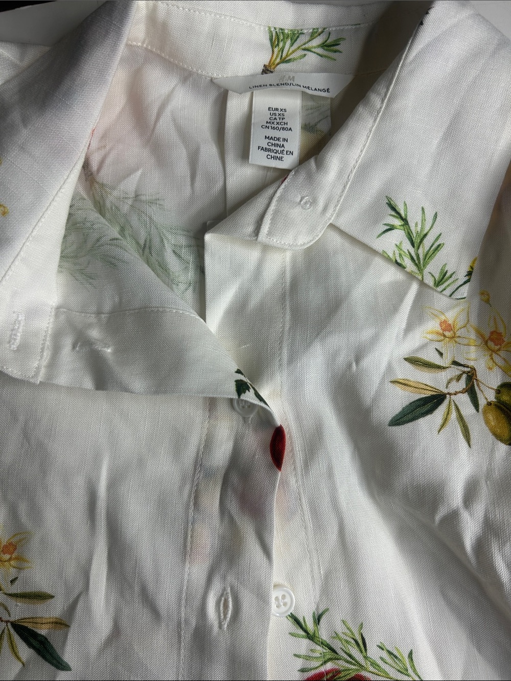 NWT (P-19”/size XS) H&M Tomato OVERSIZED LINEN-BLEND SHIRT - Picture 6 of 7